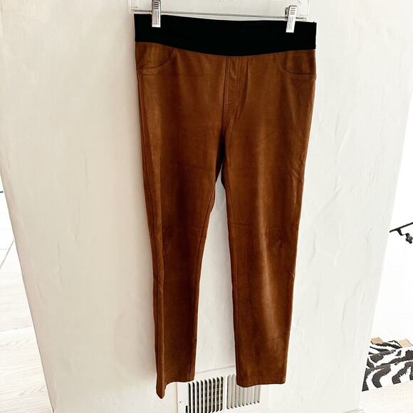 INC International Concepts Women’s Brown Faux Suede Pull On Leggings Pants 2 - Picture 1 of 6